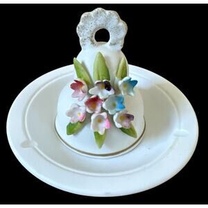 Vtg Bernardaud Limoges France Fairy Bottom + Made In Japan Floral Bell PR-285